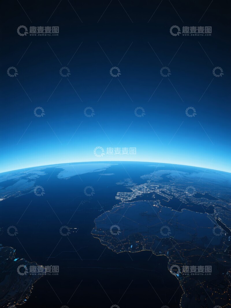 高清大图下载【趣麦麦图】地球夜景太空视角
