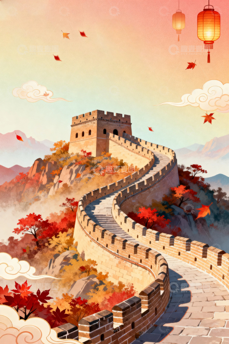 高清大图下载【趣麦麦图】秋天的长城风景02