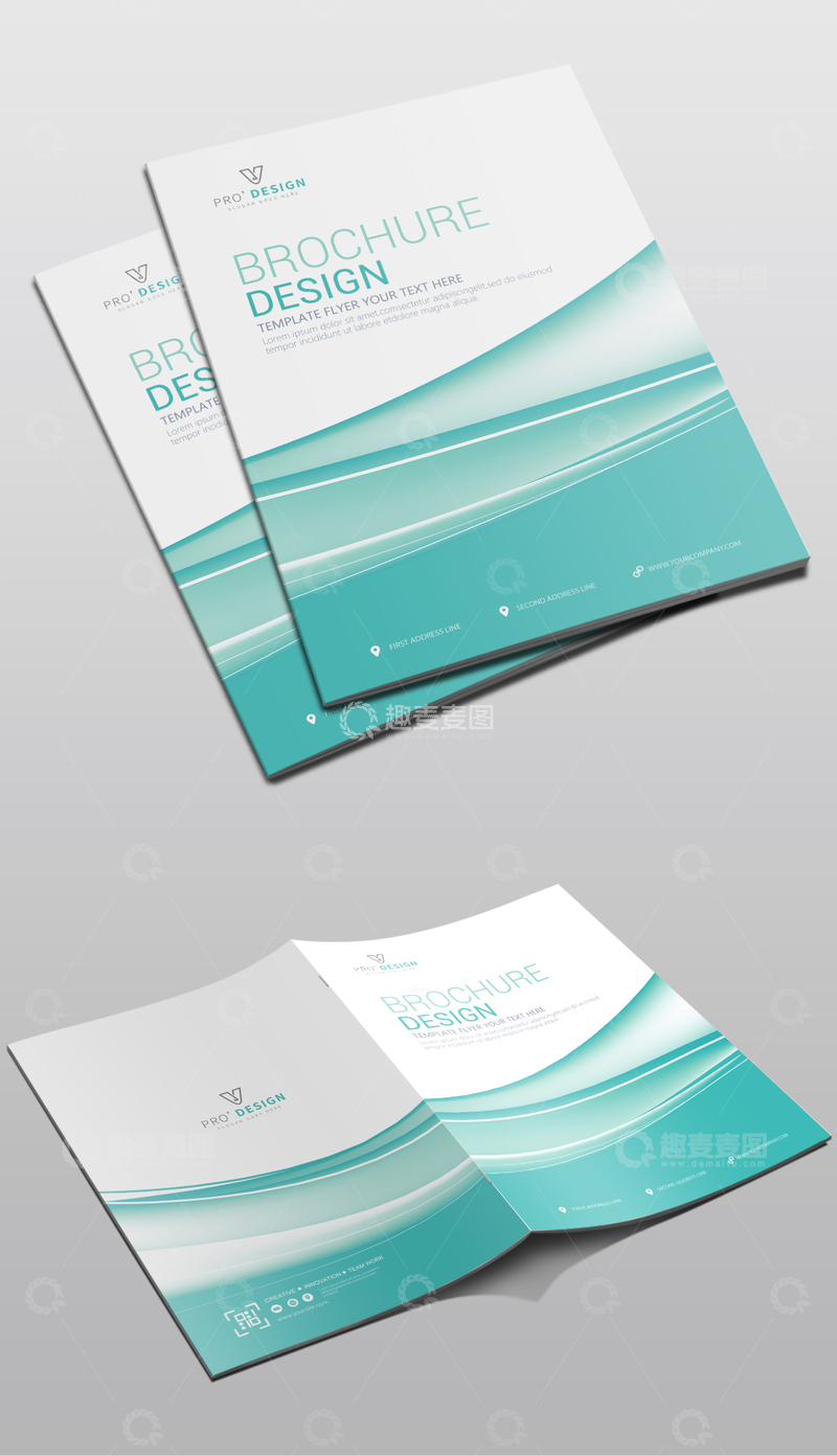 源文件下载【趣麦麦图】绿色简约画册封面