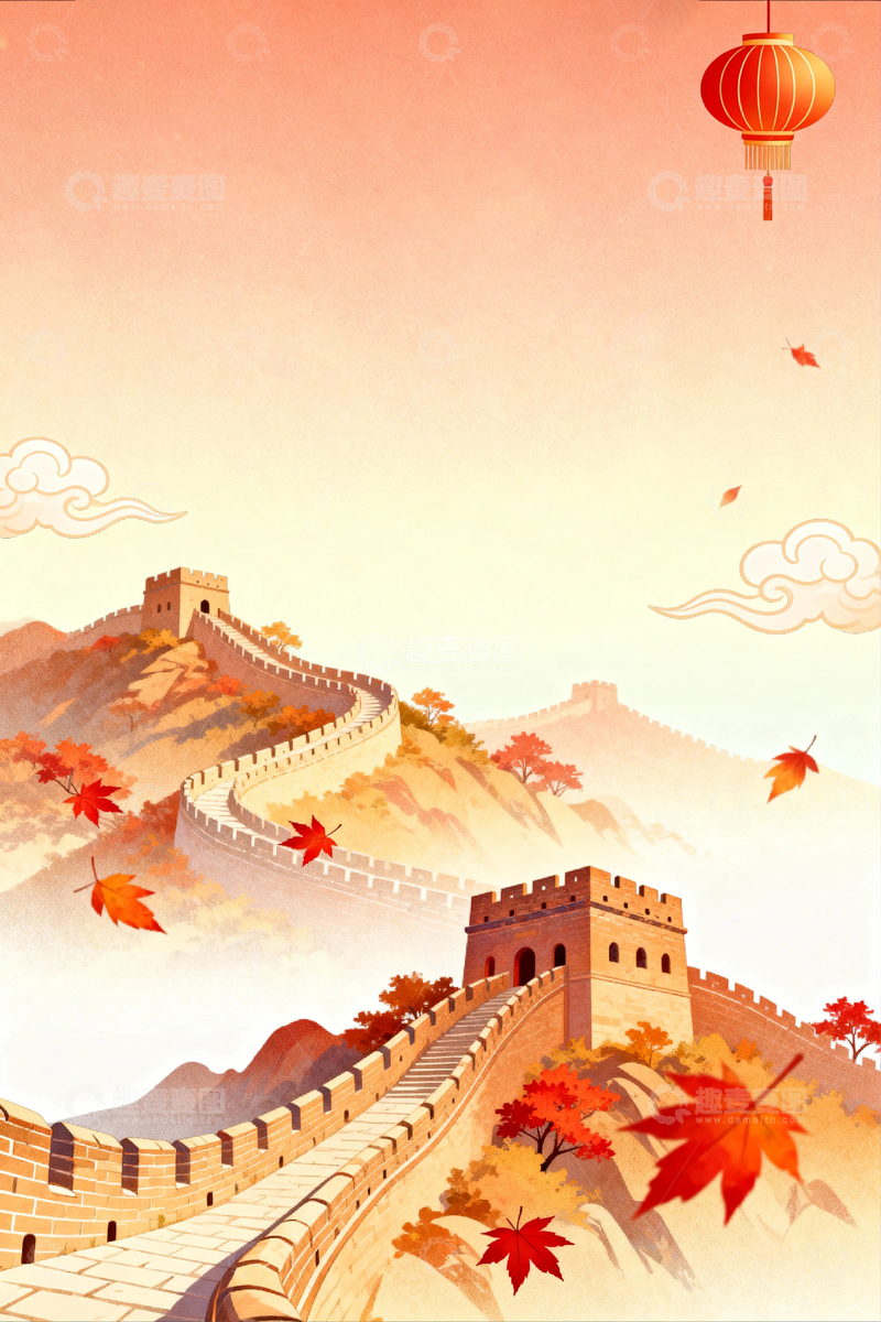 高清大图下载【趣麦麦图】秋天的长城风景01