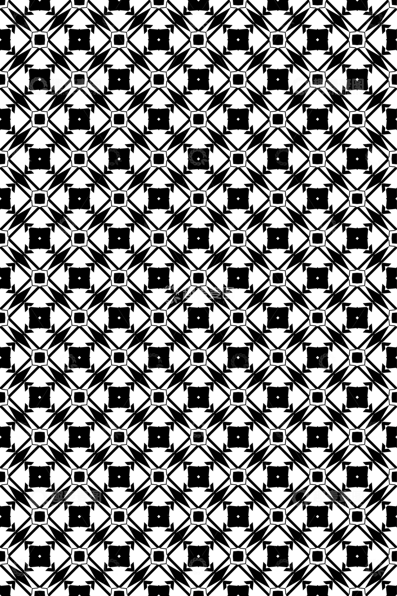 源文件下载【趣麦麦图】黑白花纹设计