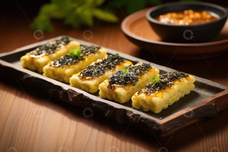 高清大图下载【趣麦麦图】一盘海苔碎点心美食