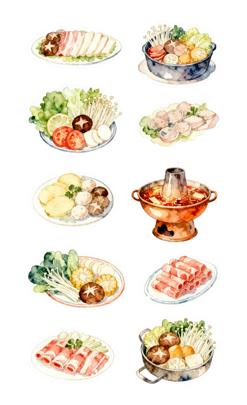 火锅食材插画