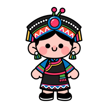 少数民族插画人物1