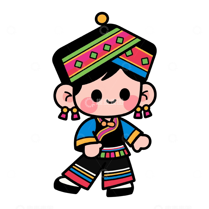 源文件下载【趣麦麦图】少数民族插画人物2