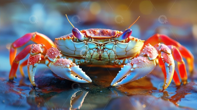 高清大图下载【趣麦麦图】沙滩上爬行的螃蟹