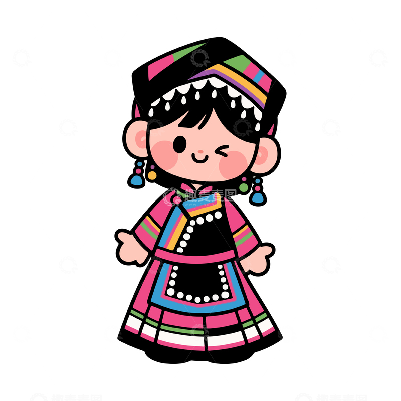 源文件下载【趣麦麦图】少数民族插画人物3