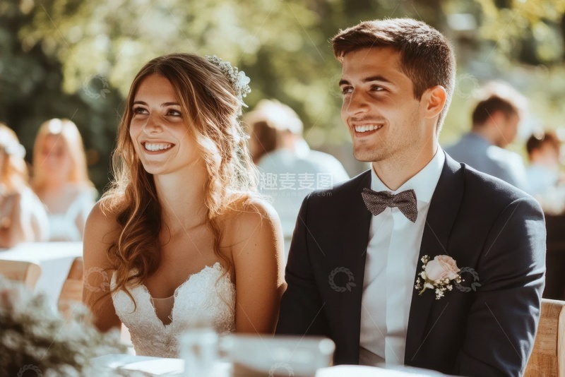 高清大图下载【趣麦麦图】婚礼上的一对新人