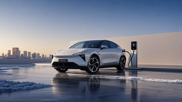 银灰色新能源汽车正在充电4