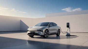 银灰色新能源汽车正在充电3