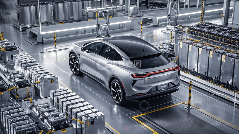 高清大图下载【趣麦麦图】现代化工厂中的新能源汽车4