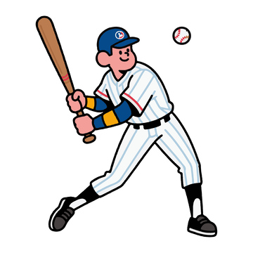 棒球运动员在打棒球