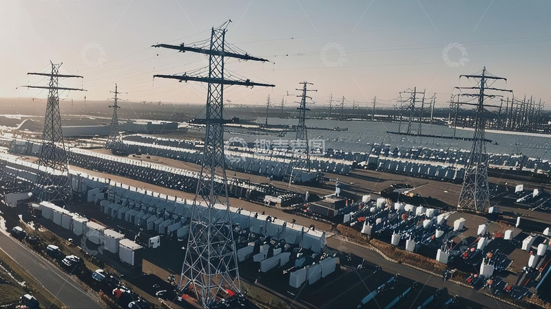 高清大图下载【趣麦麦图】大型电力设施与输电塔景观
