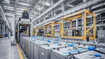 现代化电池生产工厂车间