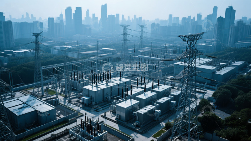 高清大图下载【趣麦麦图】城市中的高压变电站景观