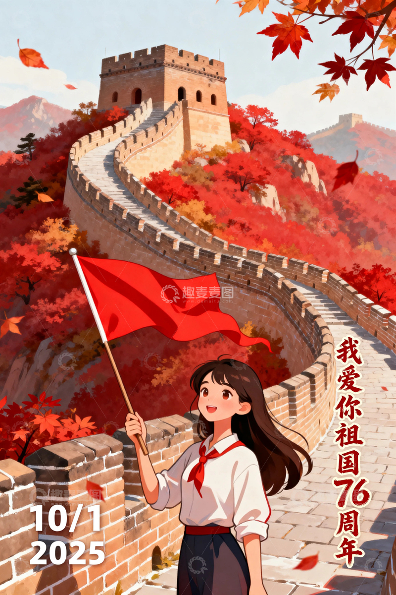 高清大图下载【趣麦麦图】国庆节红色节日背景4