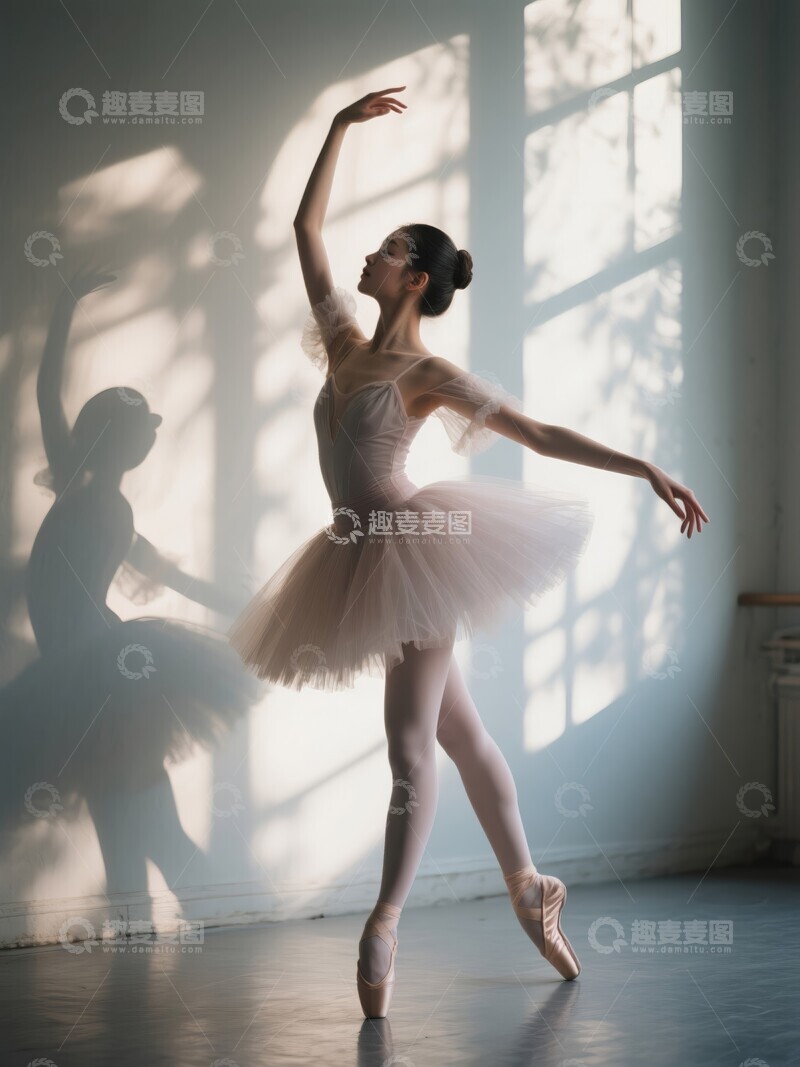 高清大图下载【趣麦麦图】芭蕾舞者在光影中起舞
