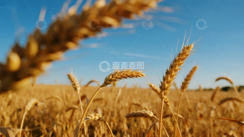 高清大图下载【趣麦麦图】金色麦田与远方田园风光