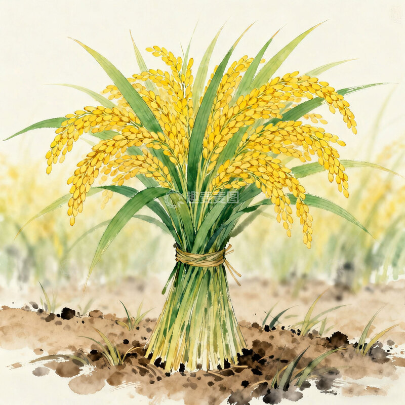 高清大图下载【趣麦麦图】秋天里黄橙橙的水稻成熟了