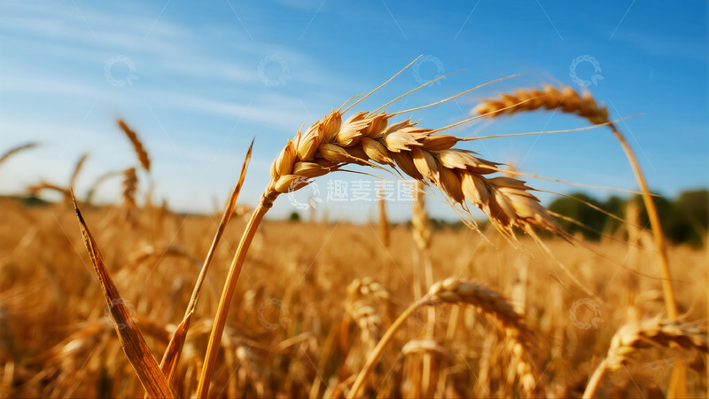 高清大图下载【趣麦麦图】麦田与远方田园风光