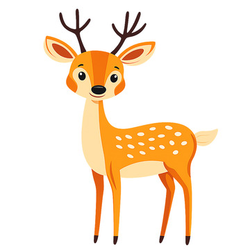 可爱的小鹿插画