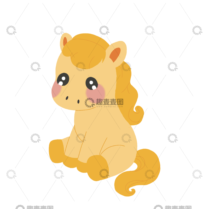 源文件下载【趣麦麦图】-可爱卡通插画小马元素3