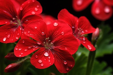 盛开的大红色花卉