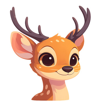 可爱的小鹿动画形象