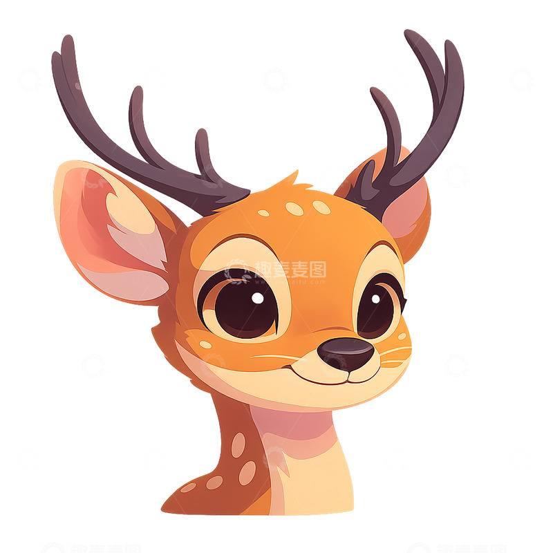 高清大图下载【趣麦麦图】-可爱的小鹿动画形象