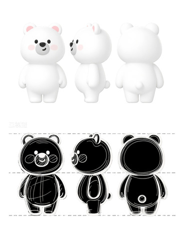白熊 IP 形象设计与线稿图