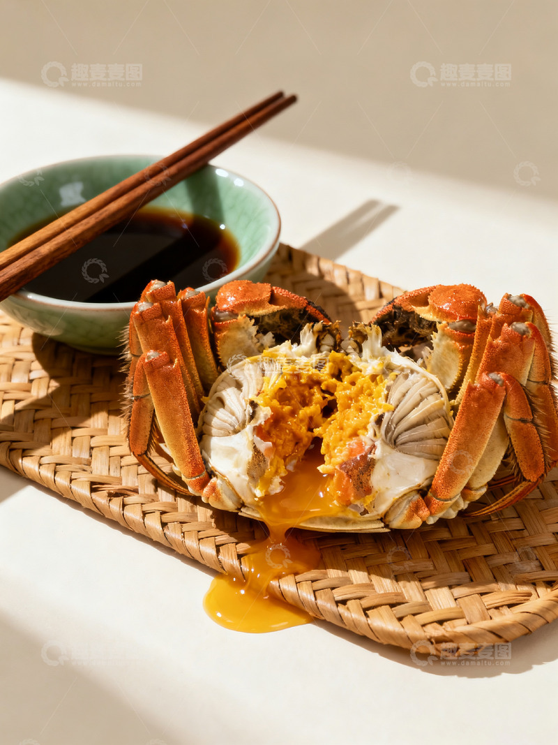 高清大图下载【趣麦麦图】美味大闸蟹搭配蘸料2