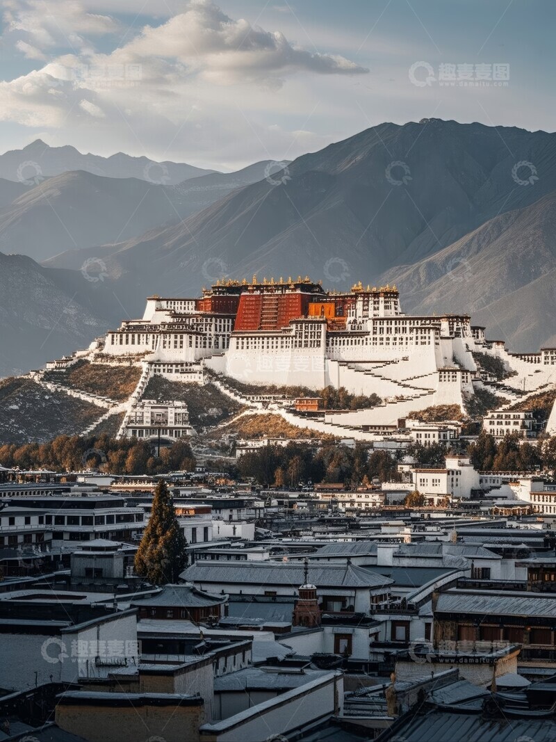 高清大图下载【趣麦麦图】布达拉宫山景旅行拍摄