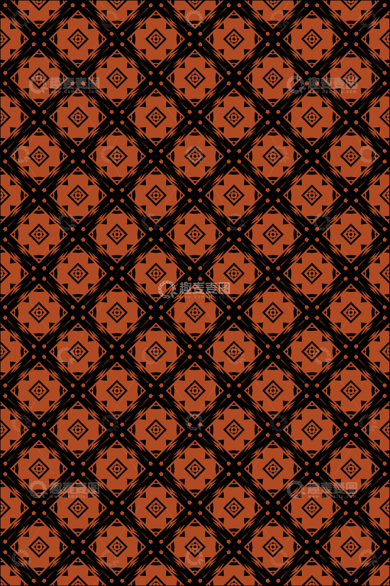 源文件下载【趣麦麦图】大牌风复古几何花型无缝设计11