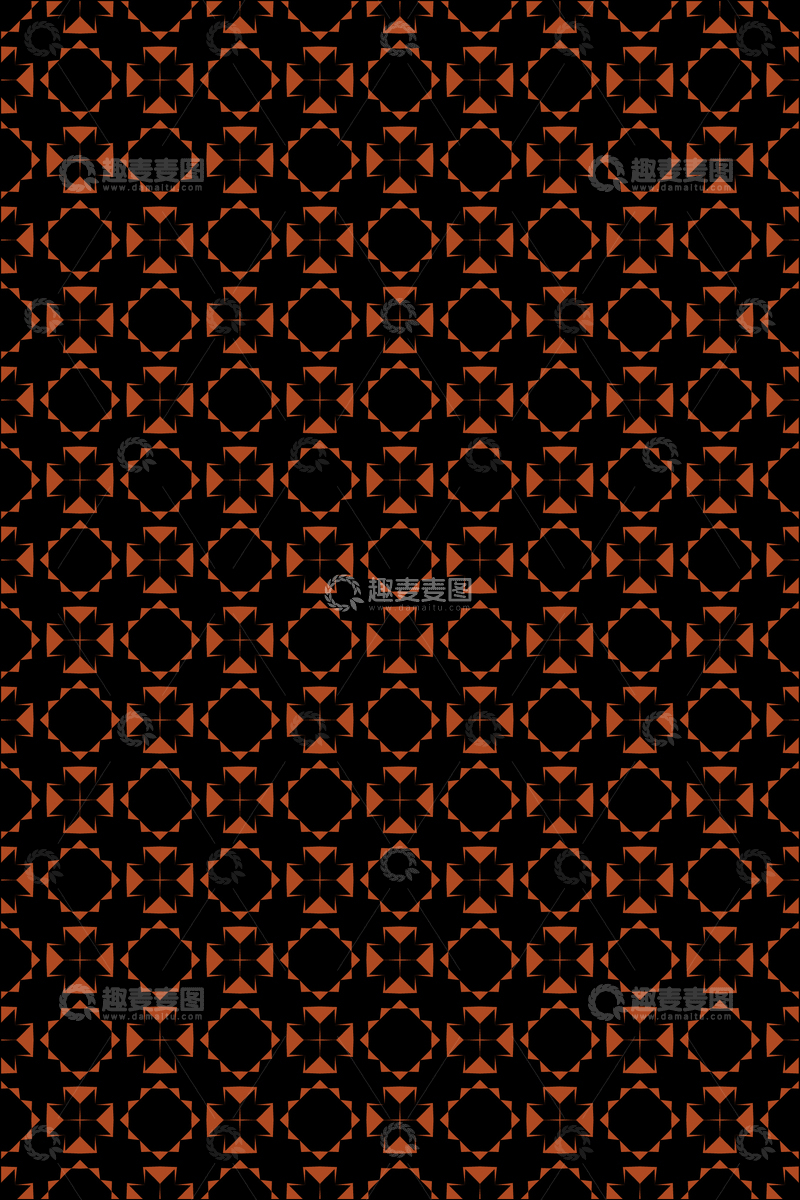 源文件下载【趣麦麦图】大牌风复古几何花纹无缝图案21