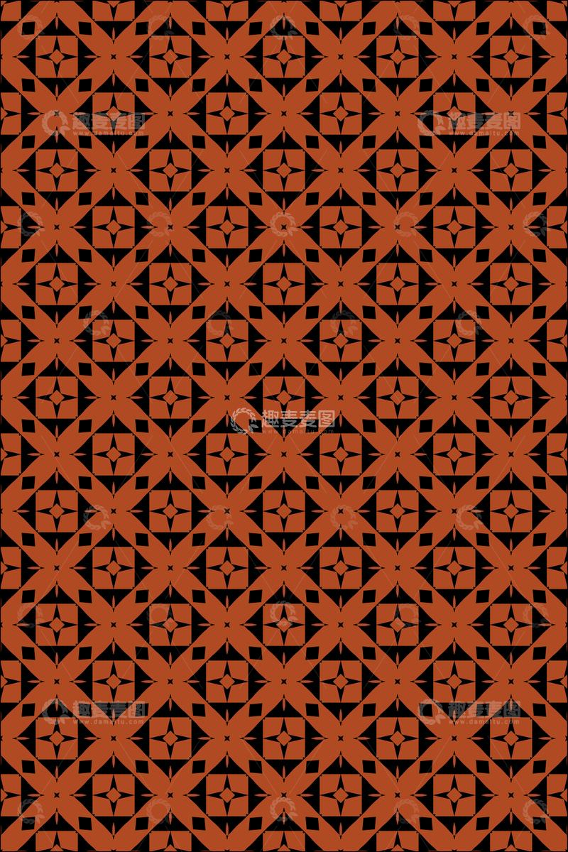 源文件下载【趣麦麦图】大牌风复古几何花纹无缝图案1