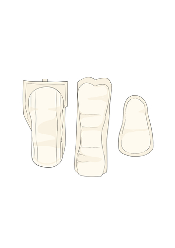 简约风格卫生巾示意图医用插画