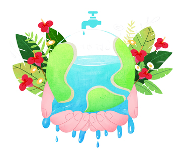 双手呵护的多彩地球