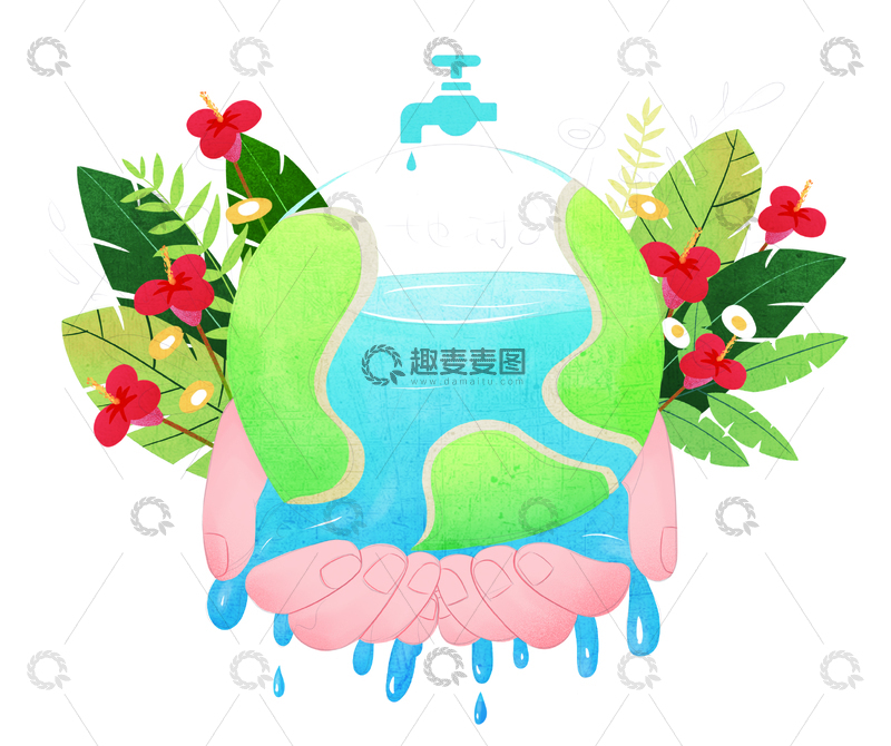 双手呵护的多彩地球