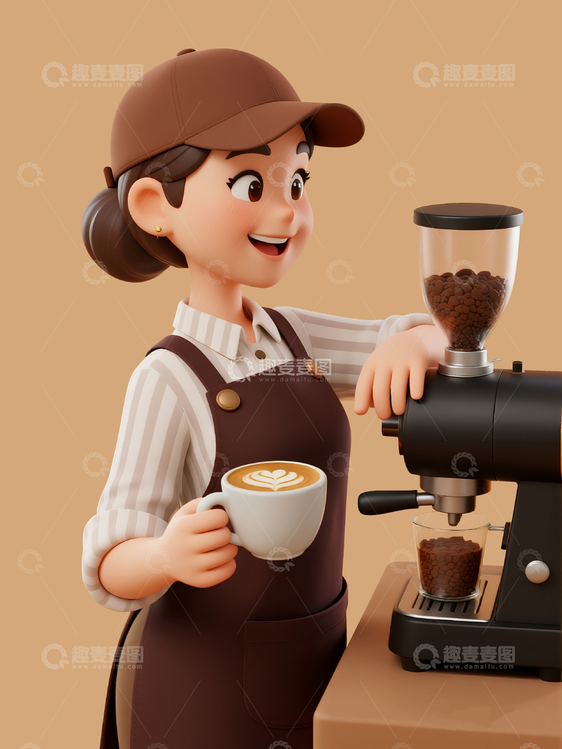 源文件下载【趣麦麦图】3d咖啡师3