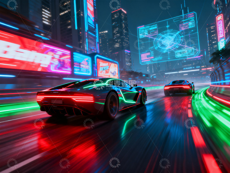 高清大图下载【趣麦麦图】赛博朋克赛车6
