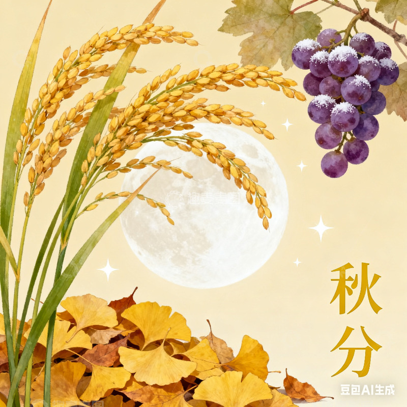 高清大图下载【趣麦麦图】24节气之：秋分&mdash;秋收冬藏4