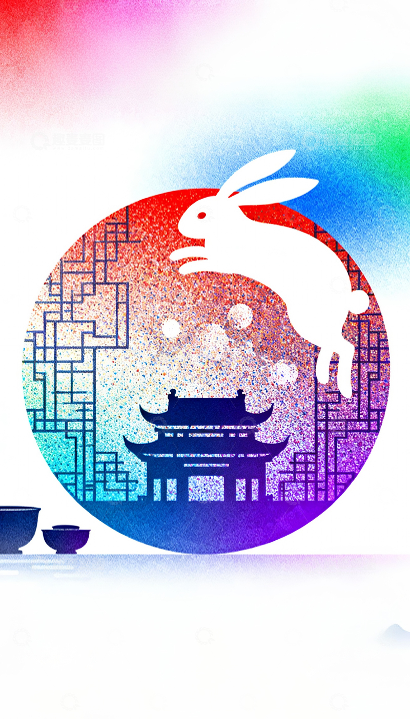 高清大图下载【趣麦麦图】-中秋节插画背景1