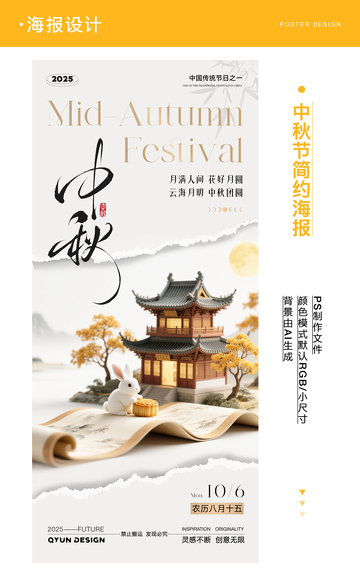 中秋节简约海报