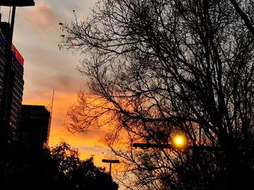 城市夕阳落日美景图