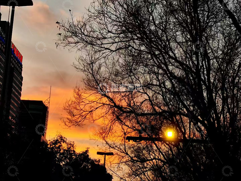 高清大图下载【趣麦麦图】城市夕阳落日美景图