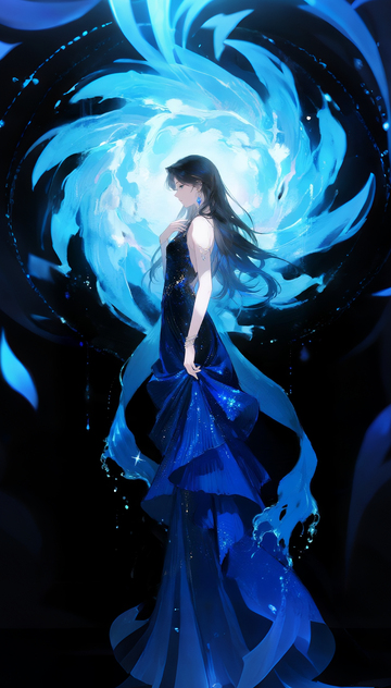 冷淡忧郁美女二次元人物1