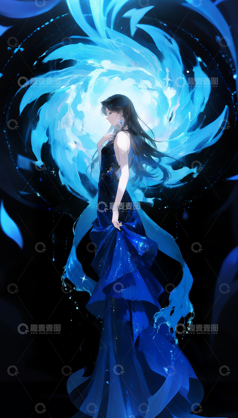 冷淡忧郁美女二次元人物1