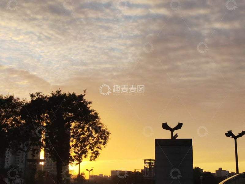高清大图下载【趣麦麦图】城市夕阳美景落日图