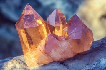 一簇粉色的水晶