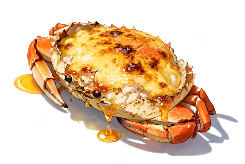 源文件下载【趣麦麦图】手绘风格焗螃蟹2
